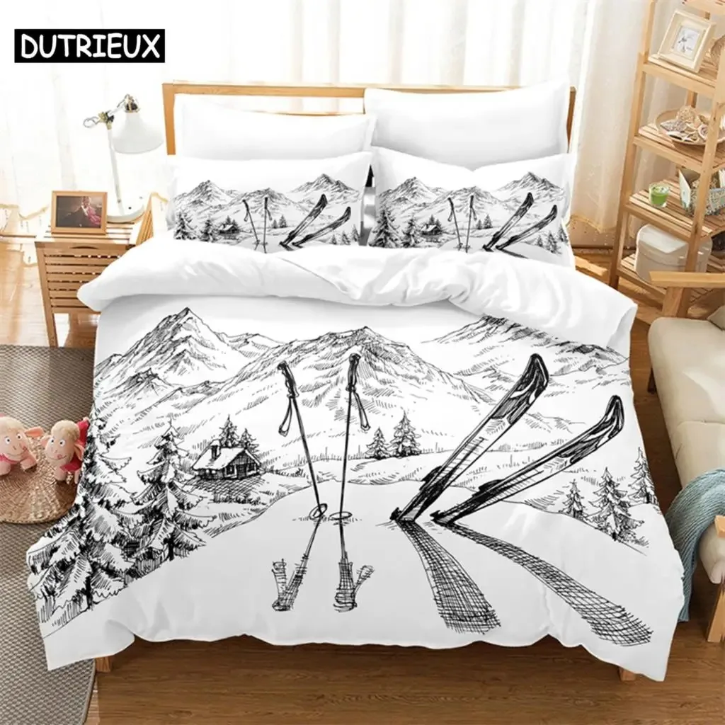 

Skiing Bedding Set Duvet Cover Set 3d Bedding Digital Printing Bed Linen Queen Size Bedding Set Fashion Design