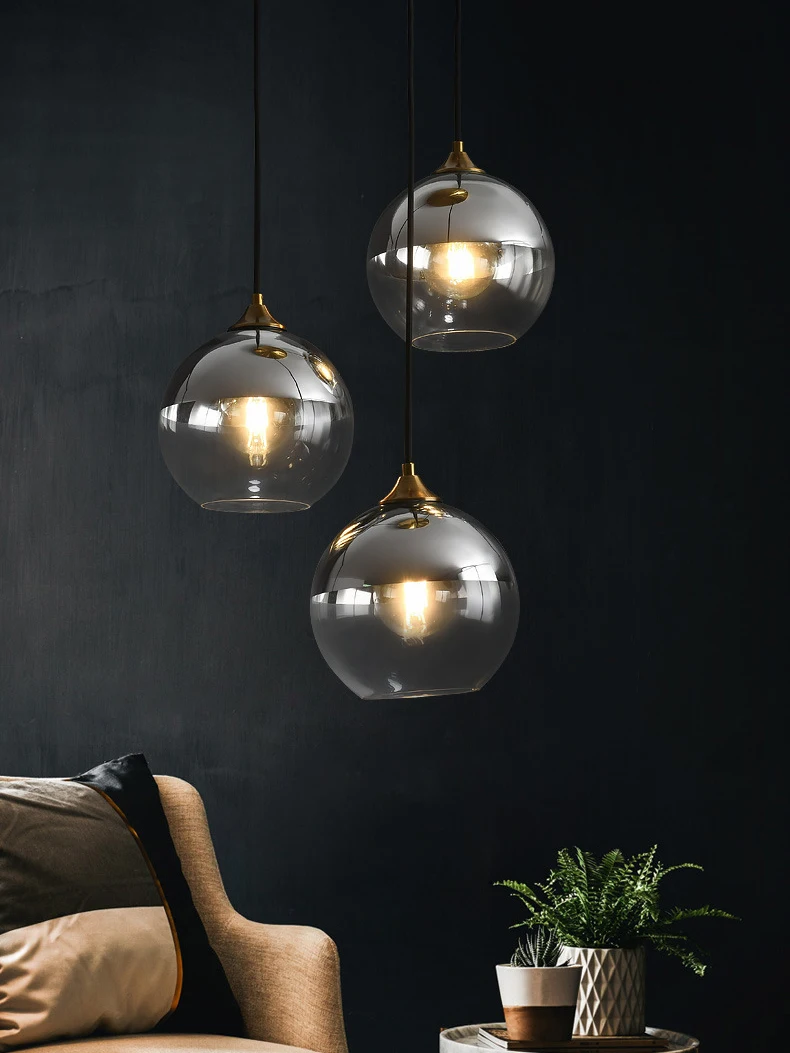 

Modern Minimalist Chandelier Lighting Glass Ball Bedroom Dining Room Nordic Led Hanging Lamp Decor Pendant Lights Fixture Lustre