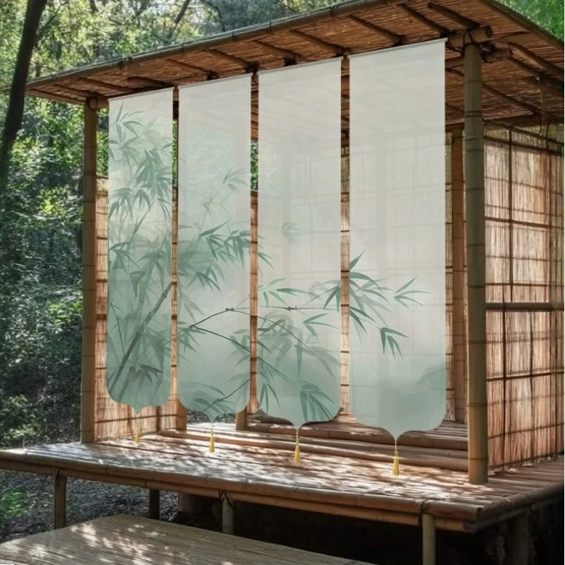 Zen Bamboo Print Sheer Room Di - Room Divider Bamboo recension och pris
