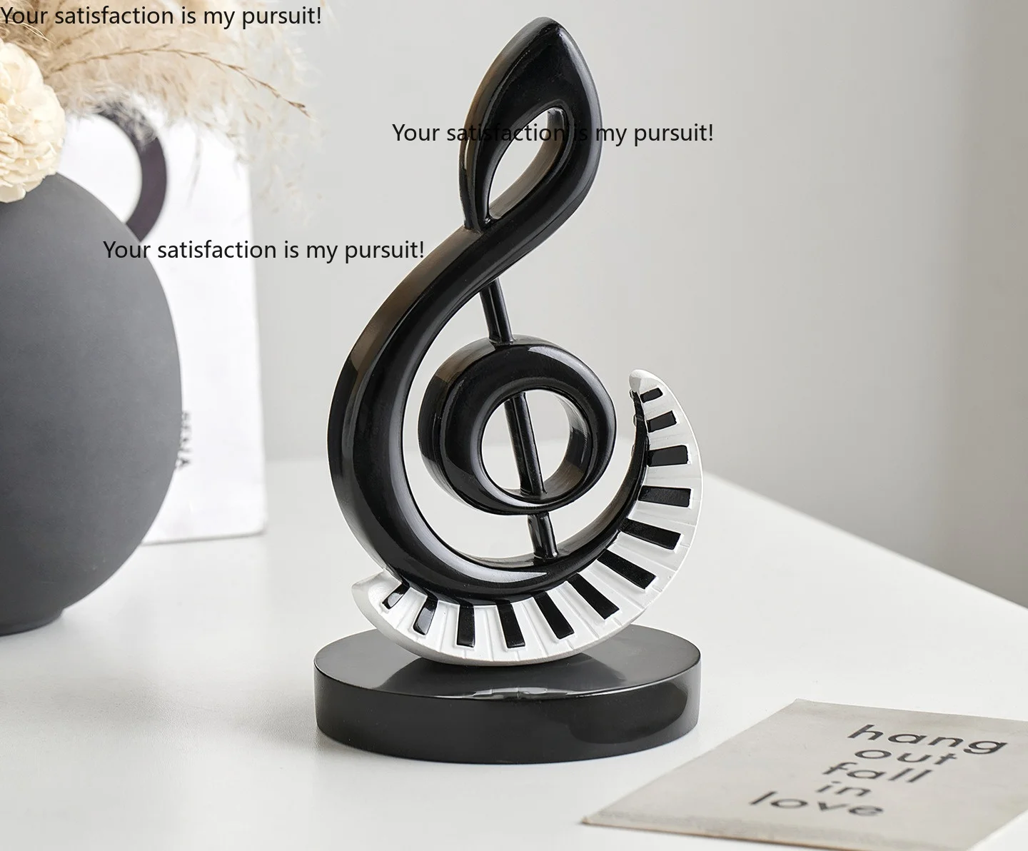 Minimalist Modern Musical Note Resin Ornament, Art Decor for Living Room Wine Cabinet TV Cabinet Office Desktop
