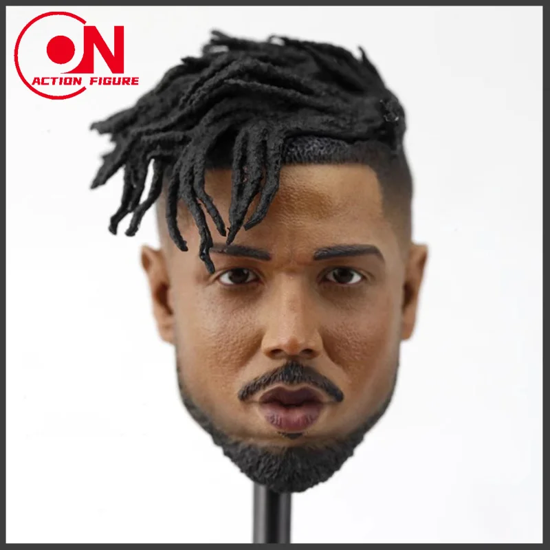 1/6 Scale Erik Michael Bakari Head Sculpt PVC Male Head Carving Model Fit 12-inch Black Soldier Action Figure Body