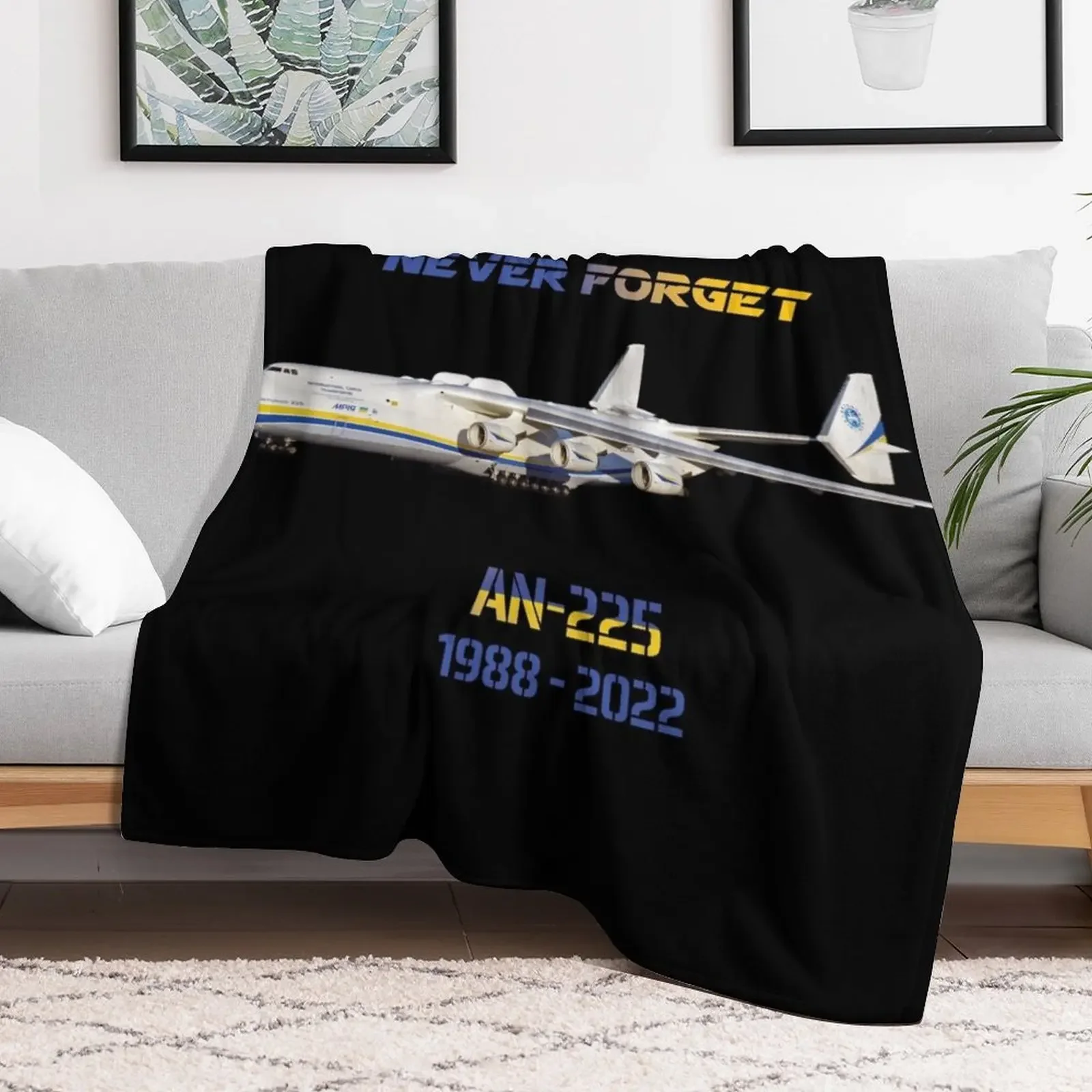 AN-225 Never forget Throw Blanket bed plaid Vintage Blankets