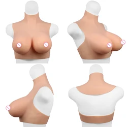 EYUNG Fake Chest Breast Plate Silicone Breast Forms For Summer Wear Hollow Back False Chest Fake Silicone Boobs For Transgender