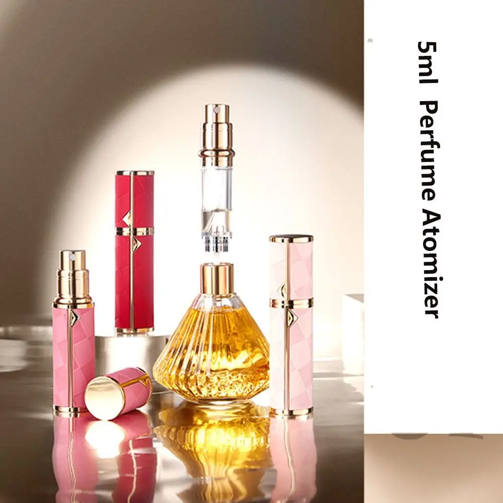 Self-pumping Leather Spray Bottle Fine Mist Refillable Bottom Filling Perfume Bottle Empty Bottle Leather 5ml Perfume Atomizer