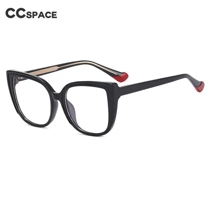 55598 Retro Cat Eye Anti Blue Light Glasses Frame Spring Hinge Women Leopard Plastic Titanium Computer Prescription Mirror