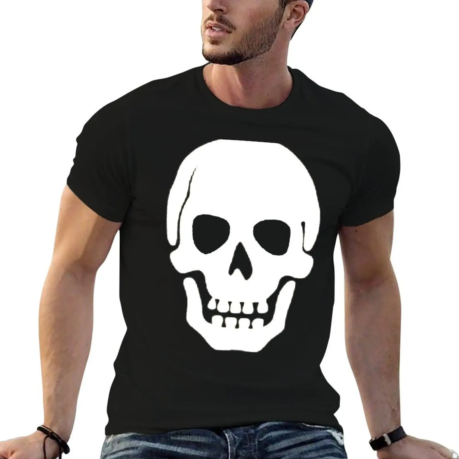 Skull Plain T-Shirt topping quick drying heavyweight t shirts for men