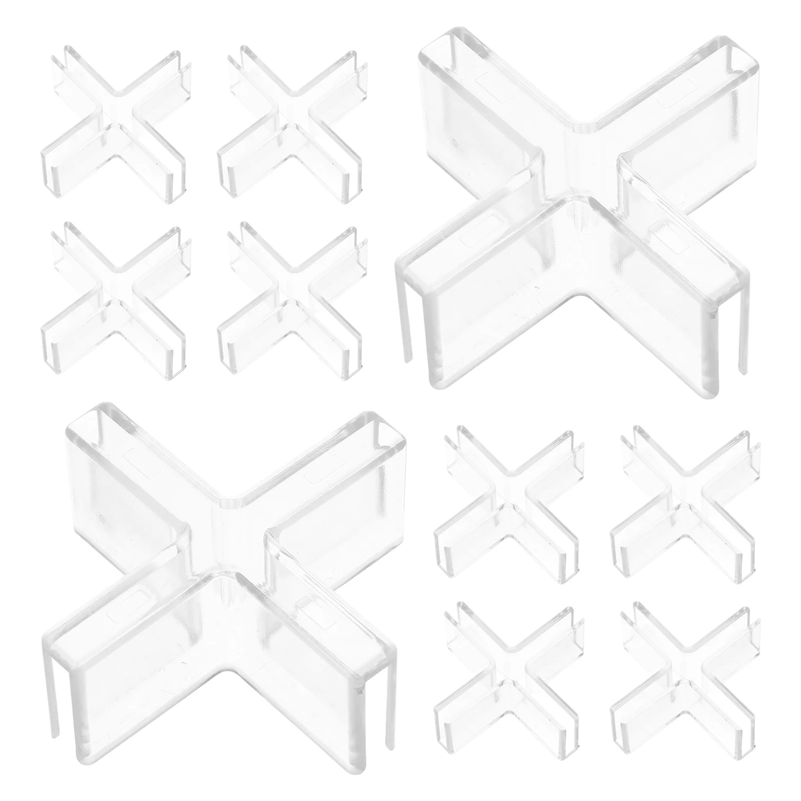 

10 Pcs Glass Clips Clamps Transparent Plastic Fish Tank Cabinet Boards Shelf Bracket Edge Fixing Corner Mount Accessories
