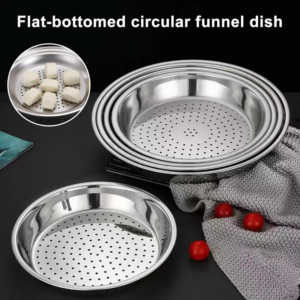 28-34CM Round Stainless Steel Steamer Rack With Fine Mesh Steamer Basket For Pots Rust-Proof Dumplings Vegetables Cooking Tray