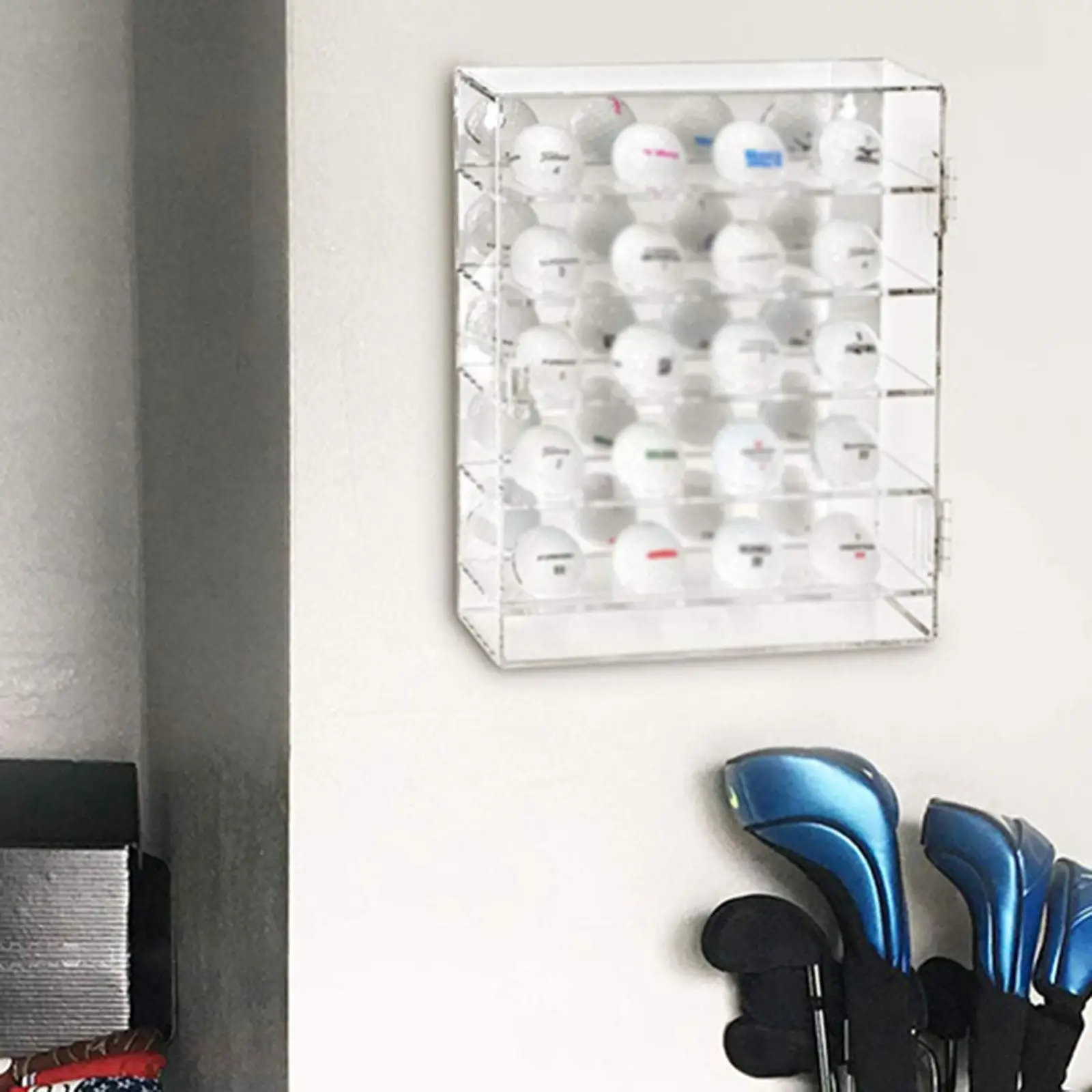 Wall Mounted Golf Ball Display Case Transparent Acrylic Holder Sport Collection Showcase for Golf Ball Storage Accessories