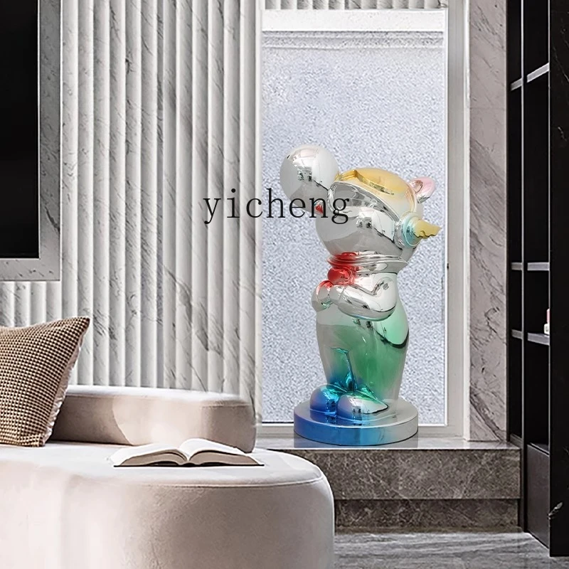 

TQH Cream Wind Advanced Sense Living Room Sofa TV Cabinet Entrance Ornament Cartoon Sculpture Electroplating Artwork