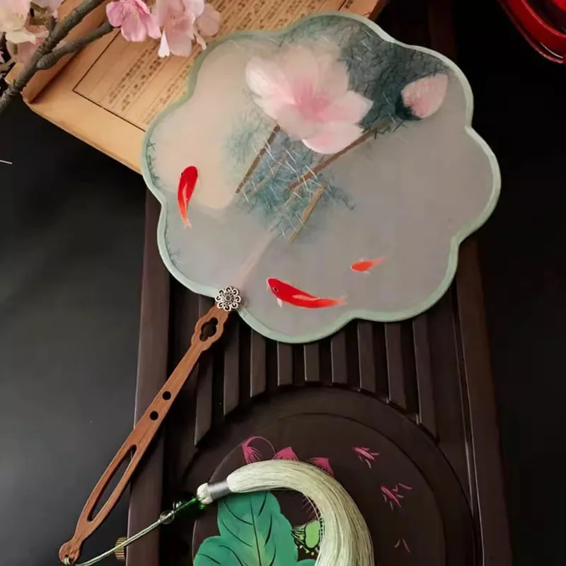 Handmade Double-Sided Embroidery Fan, Cheongsam Palace Fan, Hanfu Accessories, Chinese Style Embroidered Fan Gifts