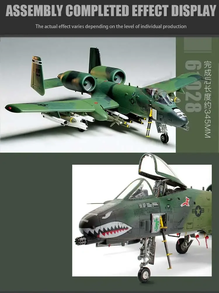 Kit de modelo de avión ensamblado TAMIYA 61028 Avión de ataque americano A-10A 1/48