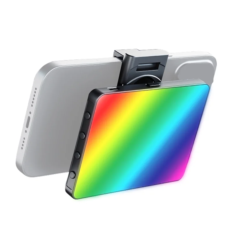 

Карманный светодиодный светильник Classic-5W RGB, 3000K-9900K, 1500 мАч, встроенный аккумулятор с держателем для телефона и адаптером для холодного башмака