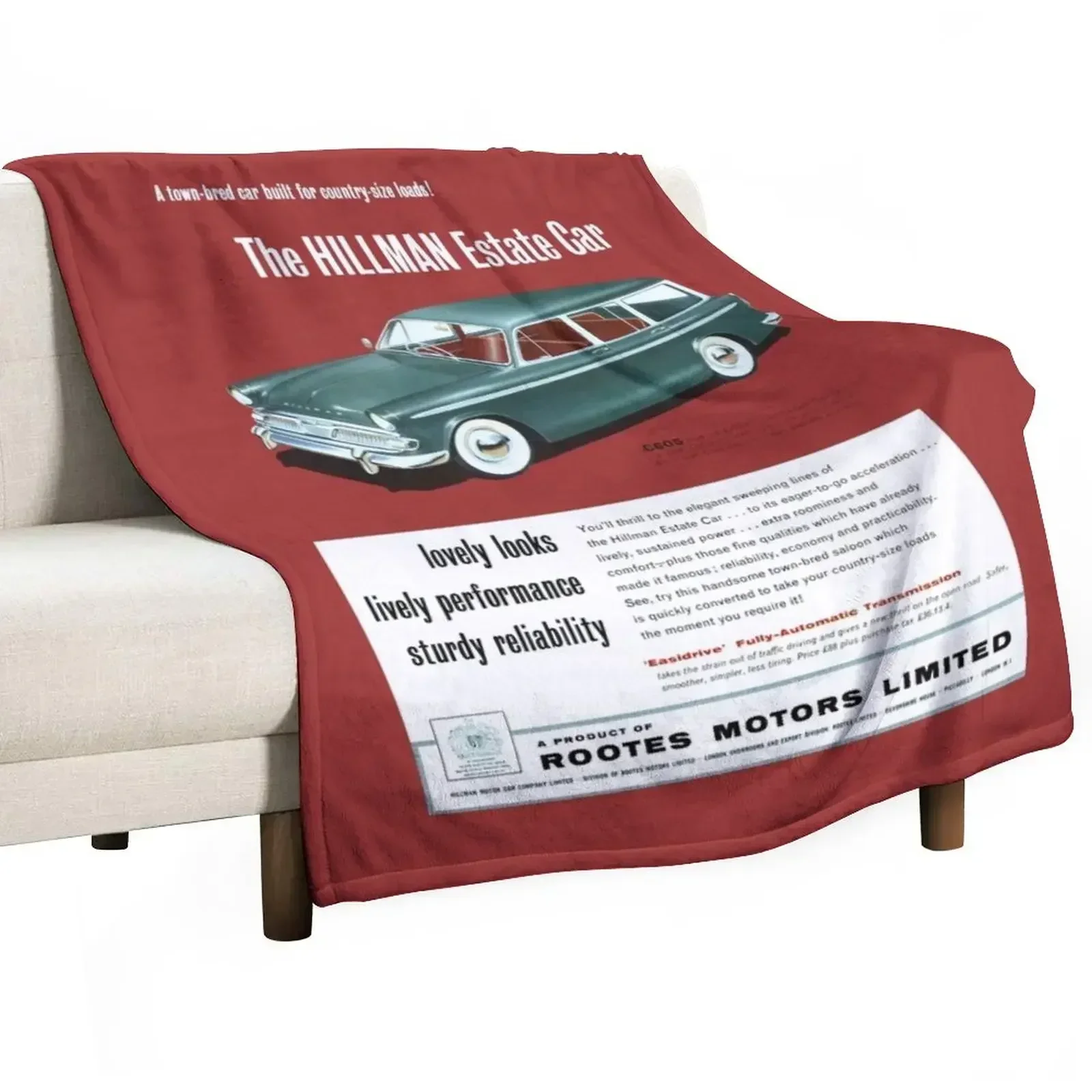 1960 HILLMAN ESTATE CAR - ADVERT Throw Blanket Decorative Sofas Summer Beddings Decoratives Blankets