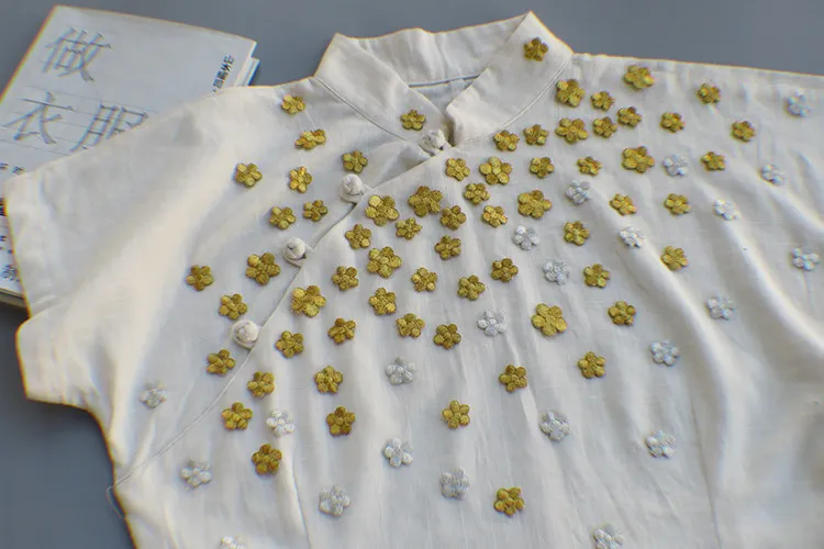 1 Stück Spitze Patch DIY Gold Silber Pflaumen blüte Stickerei Blumen applikation Stoff Aufkleber Kleidung Hochzeits dekoration ironisch – Detail 28