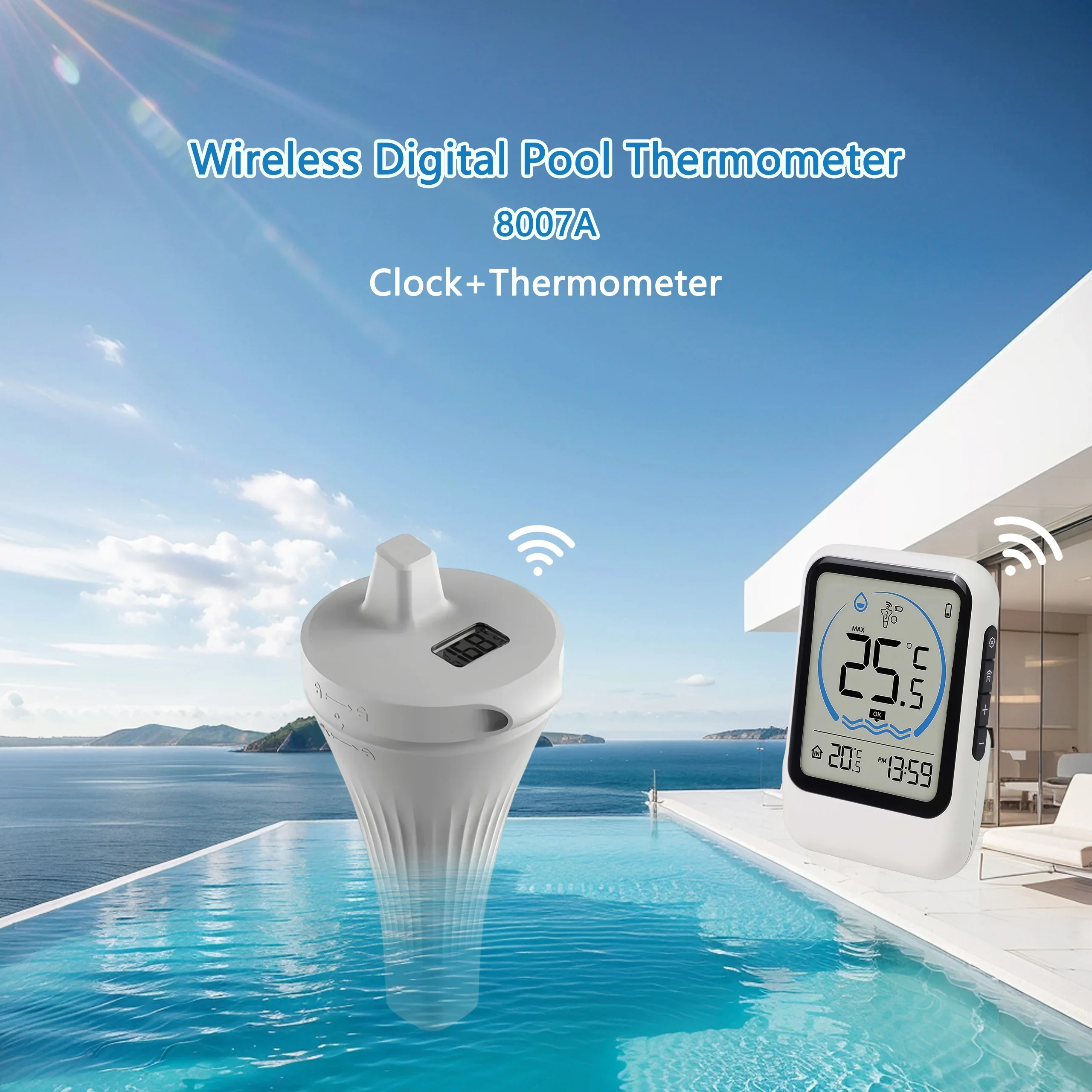 Portable Pool Thermometer With Temperature Sensor For Pool Fish Tank Bathtub Water Temperature Gauge Monitor Durable Material