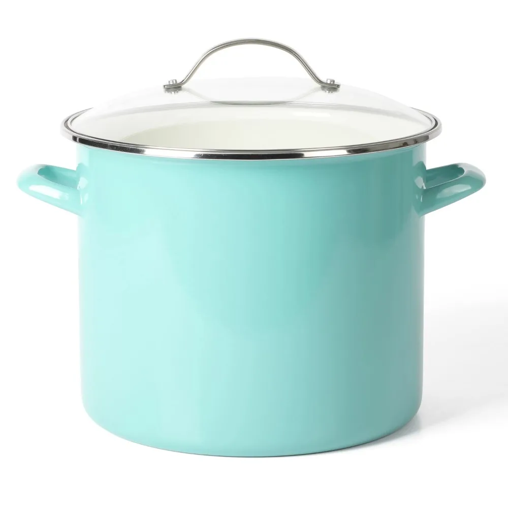 

Everyday Haverhill 12-Quart Teal Enamel Steel Stockpot with Lid