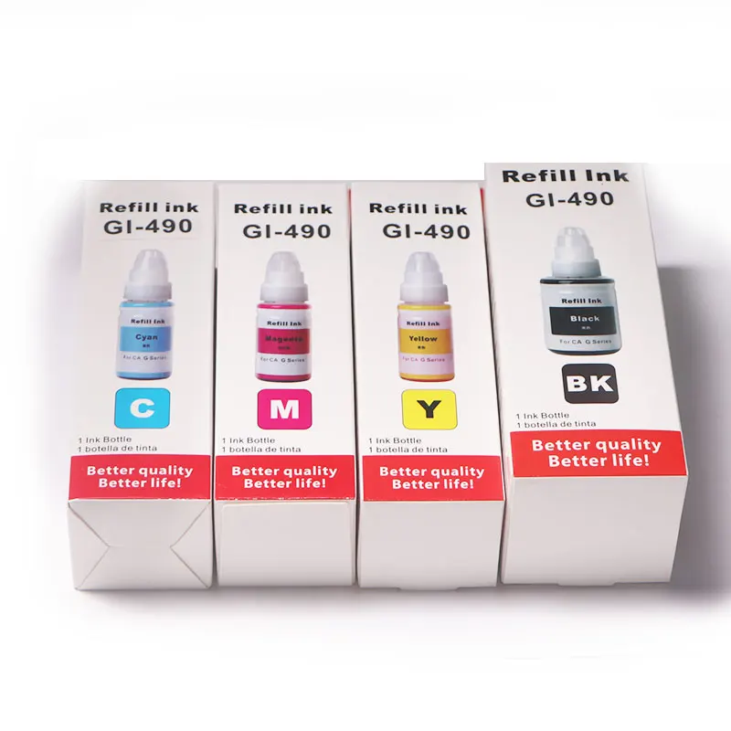 2Set CMYK GI-490 Refill Ink for Canon G1400 G2400 G3400 G1000 G2000 G3000 G1100