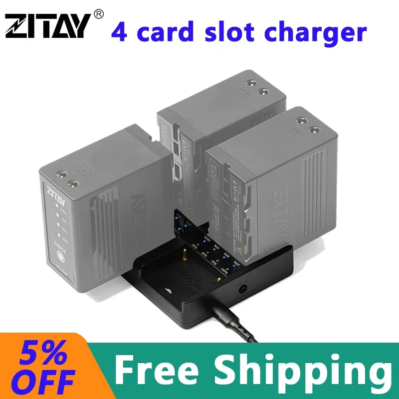 

ZITAY 4-Bay Smart PD 60W Fast Charger for Sony NP F970 F550 F750 F980 F770 F960 F530 F330