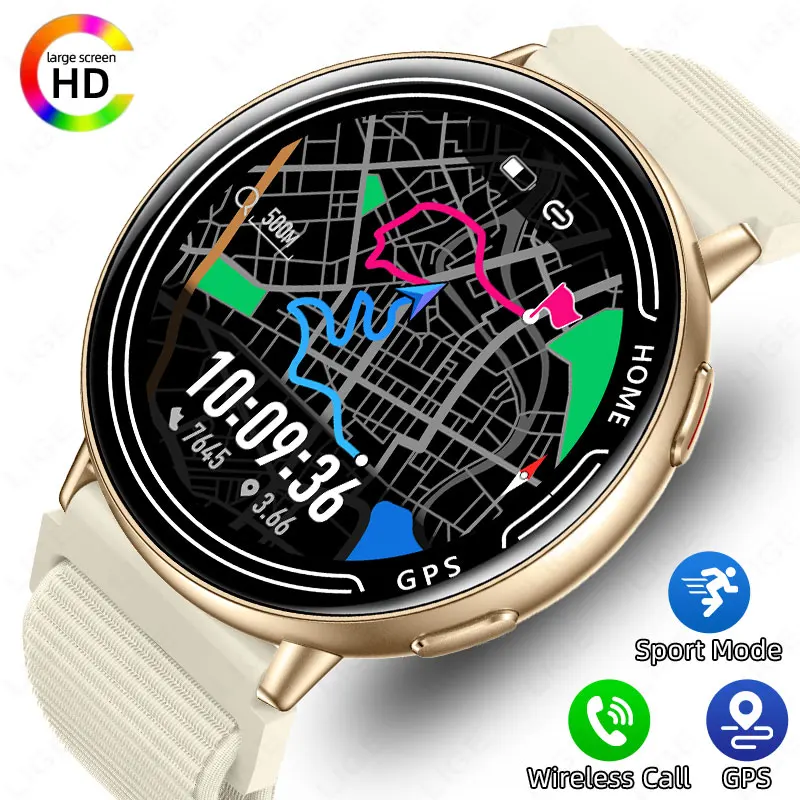 

LIGE GPS Smart Watch Heart Rate Monitoring Bluetooth Call Outdoor Sports 1ATM Waterproof 1.39 Inch Screen Men Woman Smartwatch