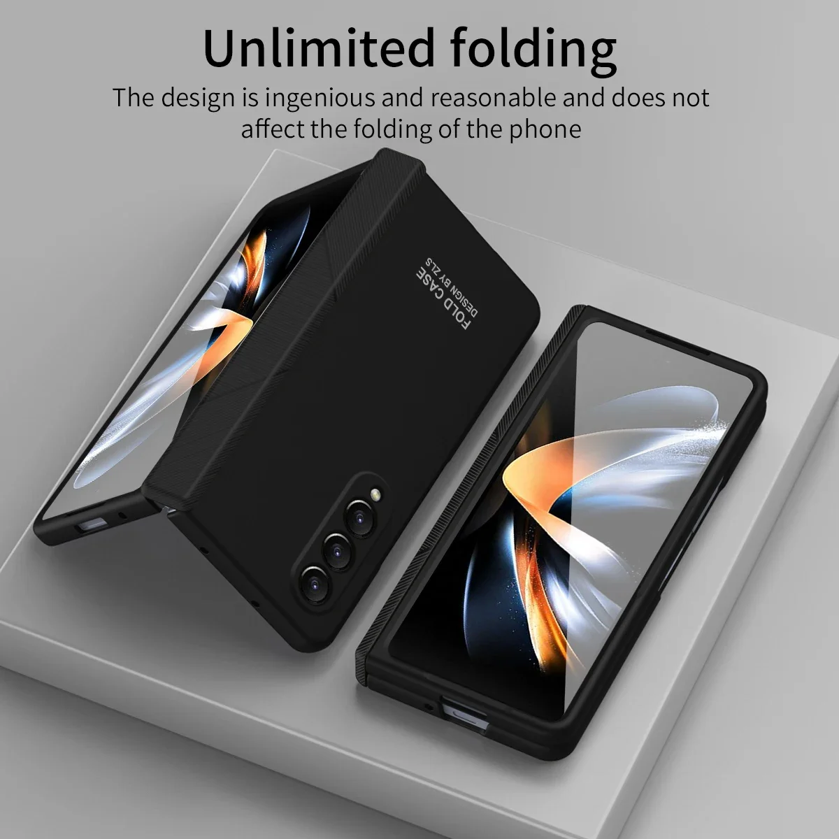 حافظة مفصلية للتسوية مع شاشة أمامية ، حماية بغشاء زجاجي ، غطاء صلب ، Samsung Galaxy Z Fold 4 ، Fold 4