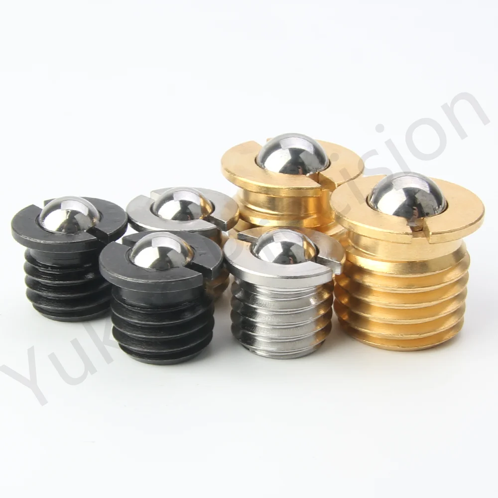 YK413 Hight Quality Slotted Spring Ball Plunger M5~M16 Brass/Carbon Steel/Stainless Steel Set Bolt With Flange Positioning Ball