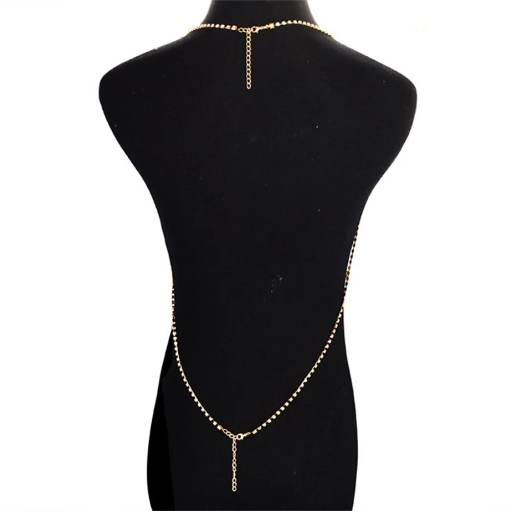 Sexy Bohemia Body Chain Simple Rhinestone Body Chains Belt Crystal Pendant Summer Beach Bikini Belly Jewelry for Women Girl