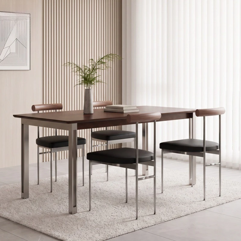 Modern minimalist solid wood desk, integrated dining table, original designer for home use