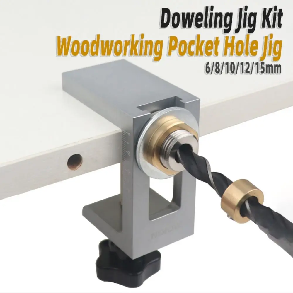

6/8/10/12mm Size Doweling Jig Kit Effective Drilling Hole Expanding Pocket Hole Jig Locator Punching Tool Hole Puncher