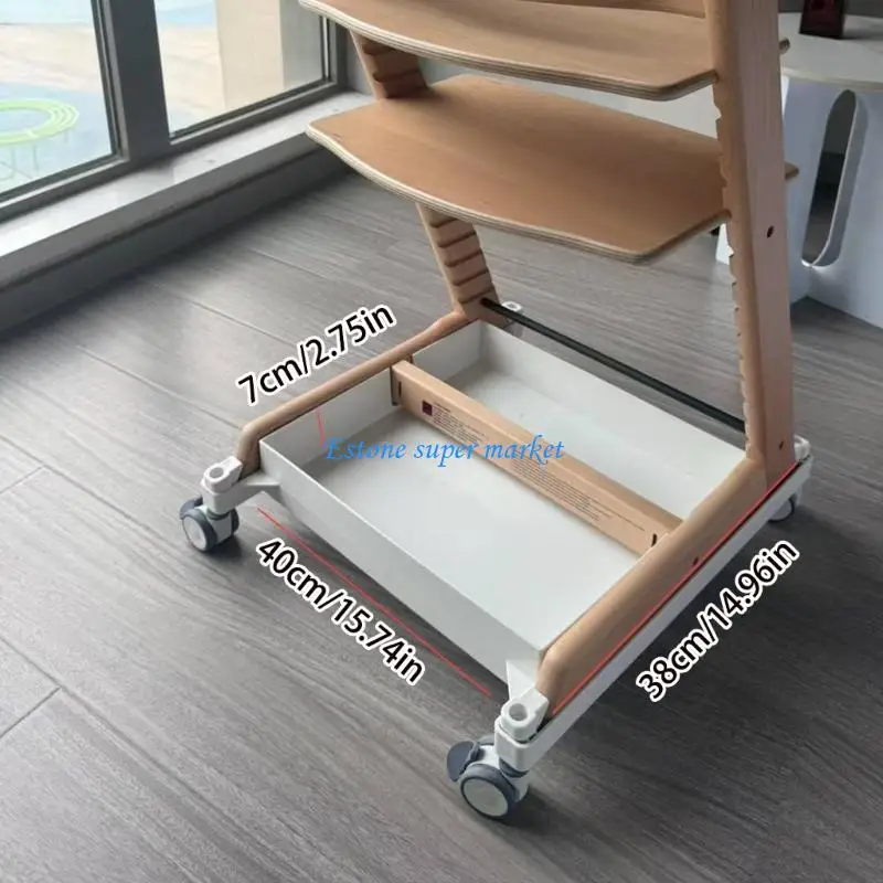 090B كرسي طعام محمول للرضع بكرة عجلات انزلاقية ناعمة وظيفة القفل تصميم حديث سهل الحركة للحضانة
