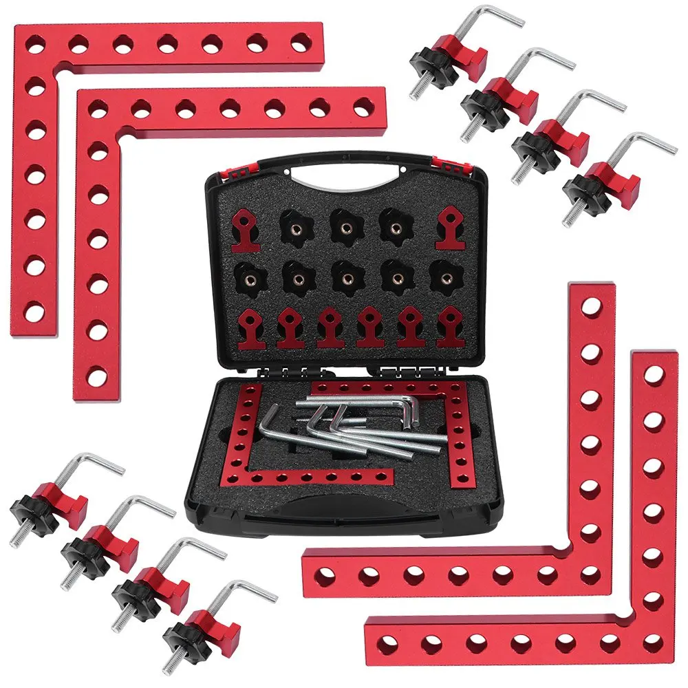 Aluminum Alloy Corner Clamps L Shape 90 Degree Right Angle Clamp Fixing Holes Quick Fixed Right Angle Fixing Clip Picture Frame