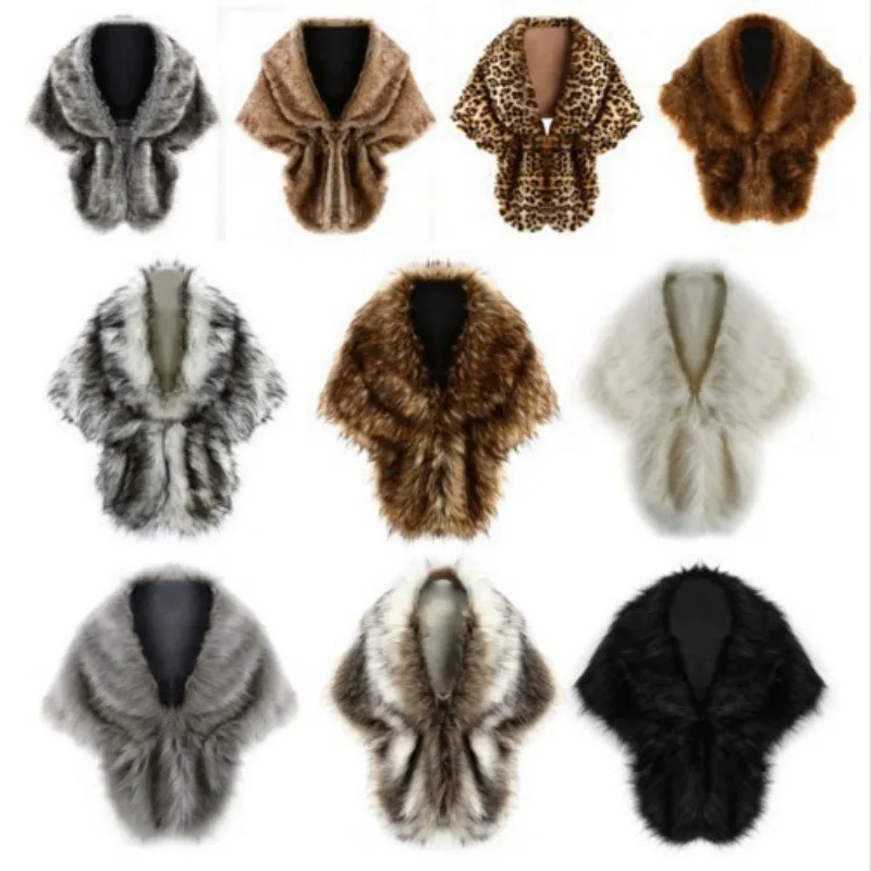European and American bride fox cloak shawl rabbit hair cos cloak