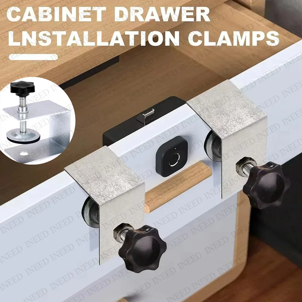 

2PCS Woodworking Jig Cabinet Tool Home Furniture Steel Drawer Front Installation Clamps Drawer Panel Clips Carpentry Tools
