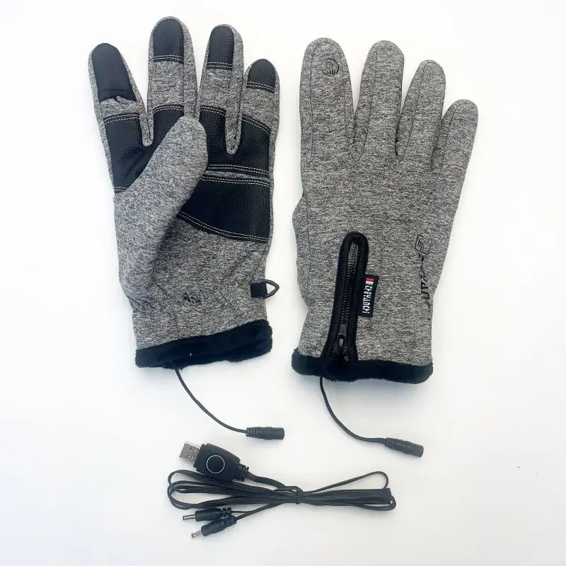 USB Electric Heated Fishing Gloves Winter Man All 5 Fingers Are Hot Winterize Takeaway Courier Boy's Warm Heat Rays Thermal Paws