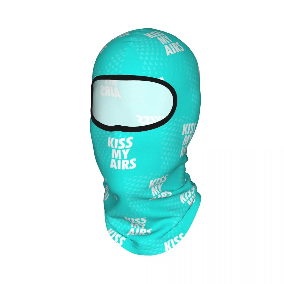 Kiss My Airs Sneaker Head Hype Turquoise & White Breathable Thin Balaclava Full Face Mask Sun Protection Neck Gaiter Motorcycle