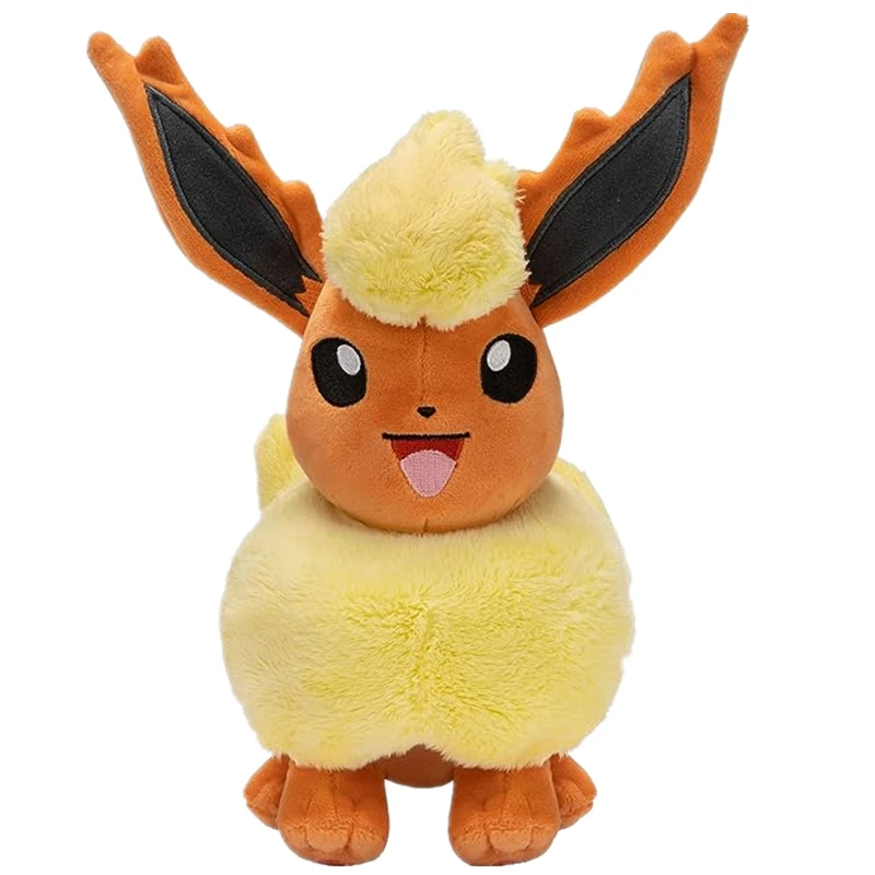 2023 New Pokemon Eevee Evolution Flareon Plush Toy  Stuffed Doll Kids Gift