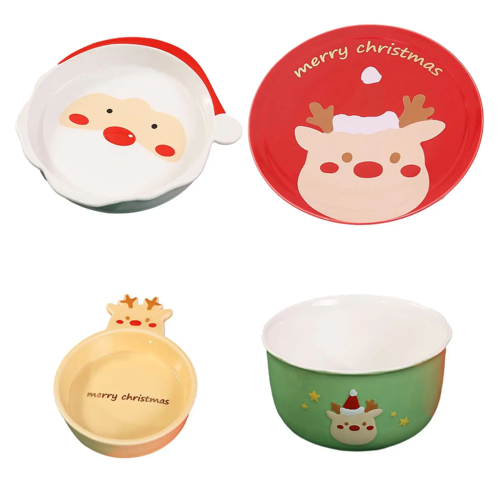 Christmas Dinnerware Ceramic Dessert Plates for Holiday Any Special Occasion