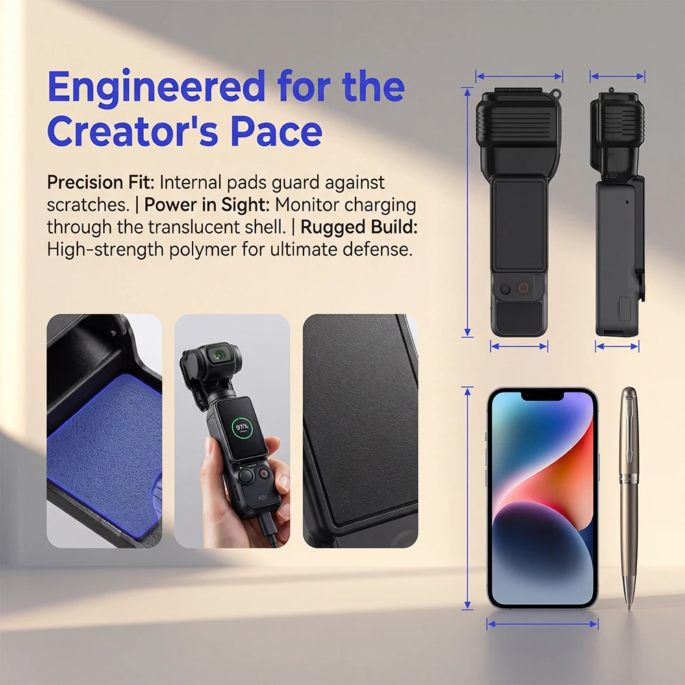 PC Lens Screen Case For DJI Osmo Pocket 4, Screen Translucent Anti-Scratch Ultra-Light Protective Cover For Pocket4 Accessories