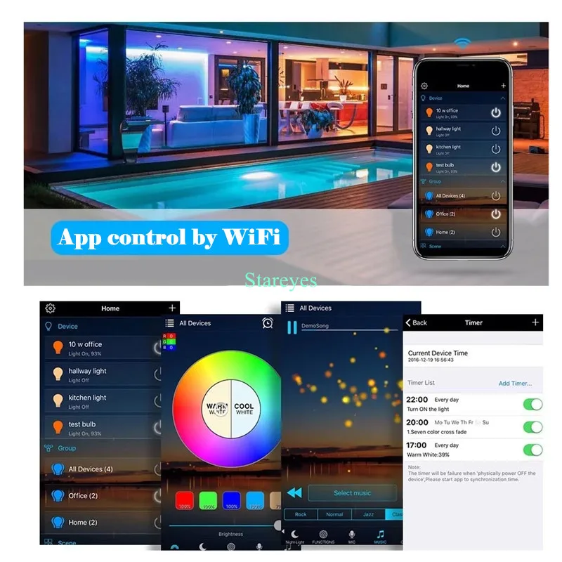 WiFi Wireless Magic Home Remote Controller DC12V 24V Single color Dimmer RGB RGBW RF Remote App Control For LED Strip