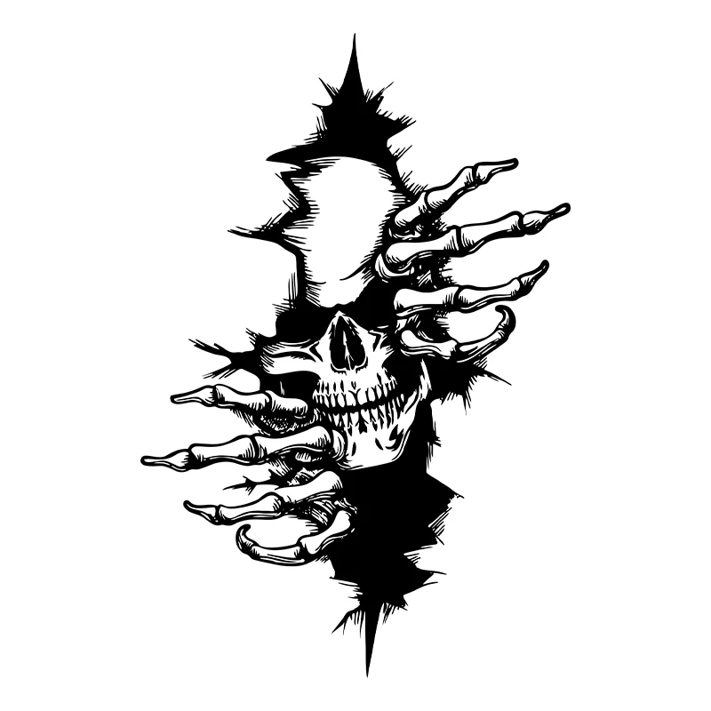 Horror Skull Force Open Cracked Car Sticker Waterproof Vinyl Decal Auto Styling Car Tuning Halloween