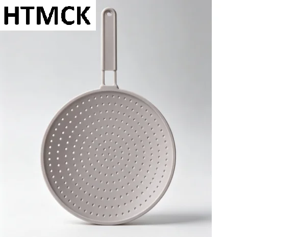 Tampa Protetora de Silicone HTMCK Resistente ao Calor para Panelas e Frigideiras com Alça, Protetor Contra Respingos de Óleo e Escorredor