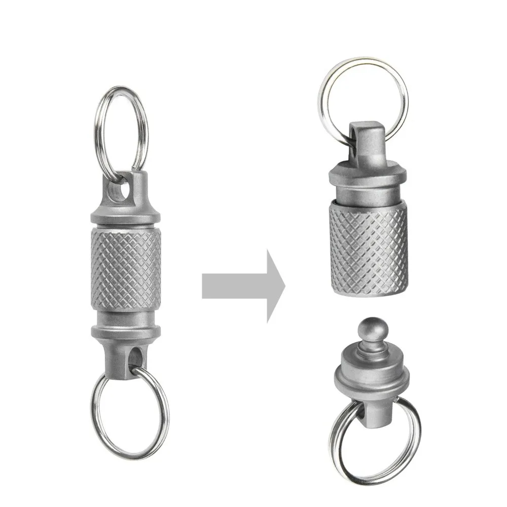 Double Headed Quick Release Keychain 360° Rotation Aluminum Alloy Detachable Keychain Mini Quick Pull Design Keys Fob EDC Tool