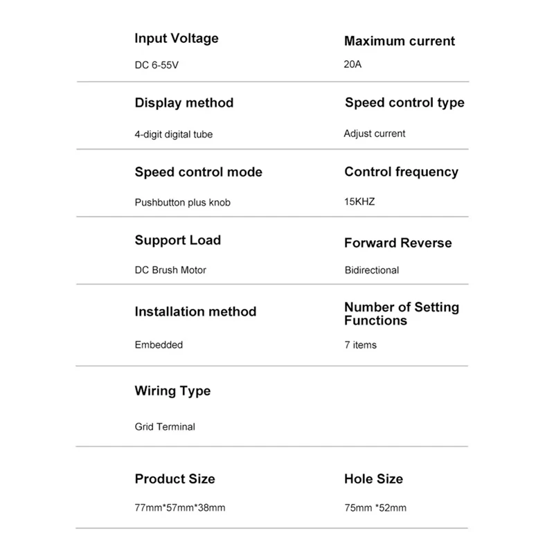 DC6-55V 30A Motor Governor PWM Motor Speed Controller Adjustable Regulator Generator Motor Governor DC Motor Speed Regulator