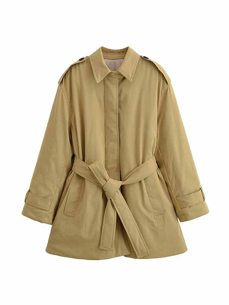 

HH женский зимний модный пояс с лацканами, карманное украшение, сплошной цвет, с длинными рукавами и пуговицами, хлопковая одежда, женские дорожные куртки