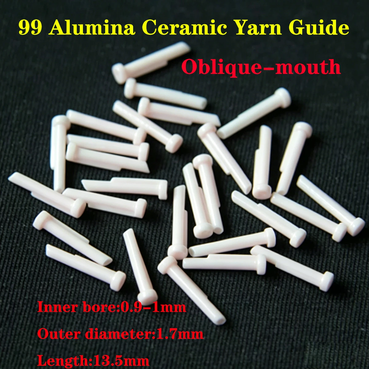 50pcs 99 Alumina Sand Guide Tube Grooved Straight Slanted Ceramic Thread Guide