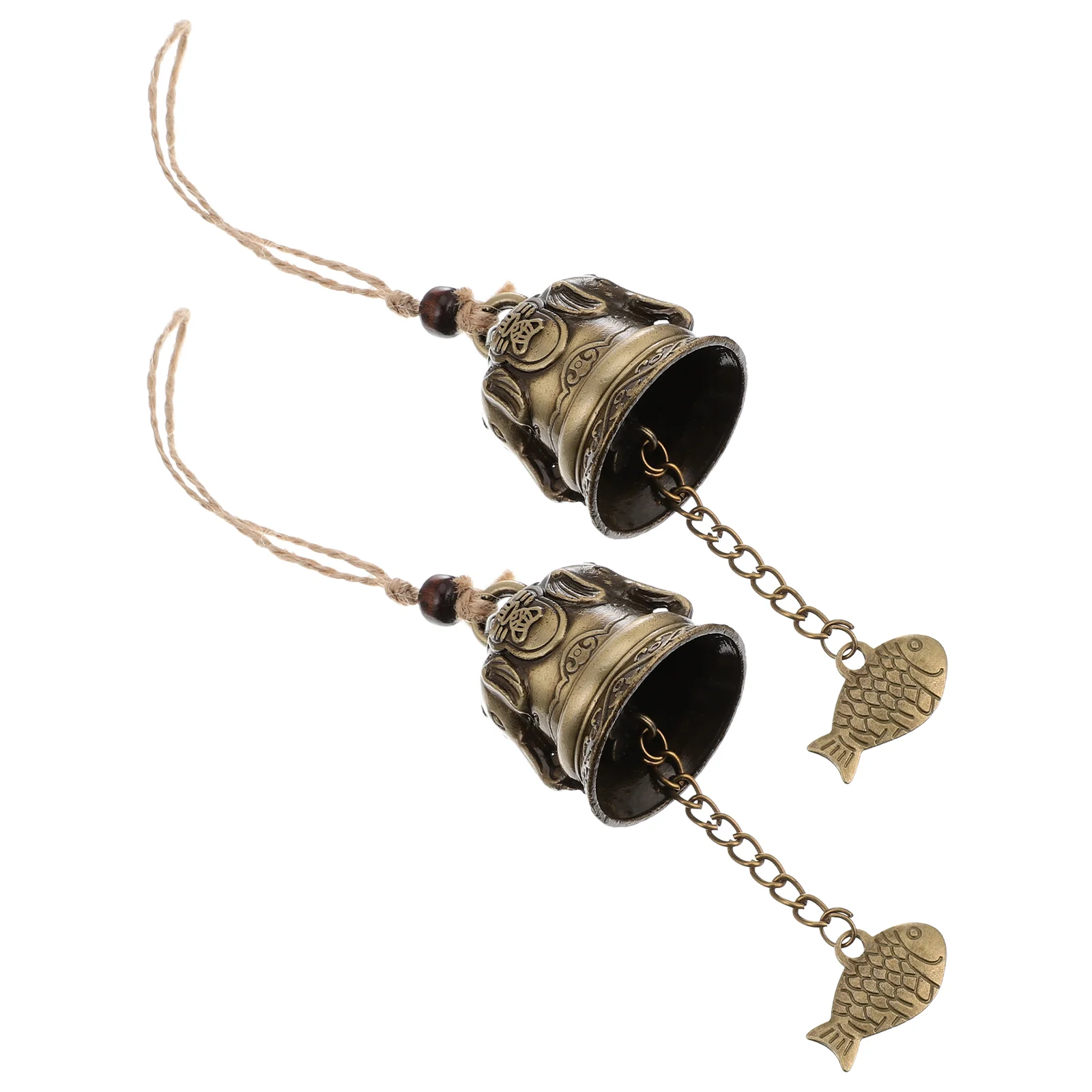 

2 Pcs Decorations Bell Pendant Child Outdoor Ornaments Chime Zinc Alloy Bells Metal Hanging