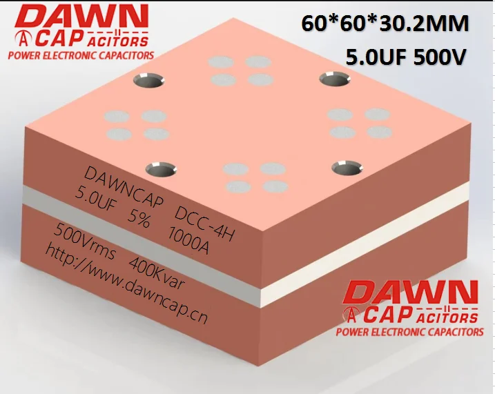 

DAWNCAP DCC-4H 5UF 500V 1000A 400KVAR Water cooled large current Big Current Resonant Capacitor