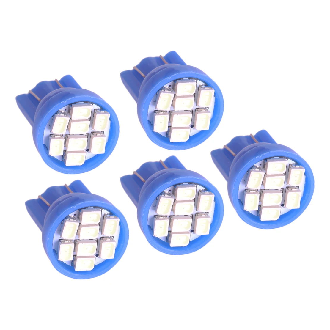 5Pcs Car Blue Instrument Dash Gauge Cluster Highbeam Indicator T10 8SMD LED Bulb Fit for Ford Bronco F150 F250 F350 1992-1996