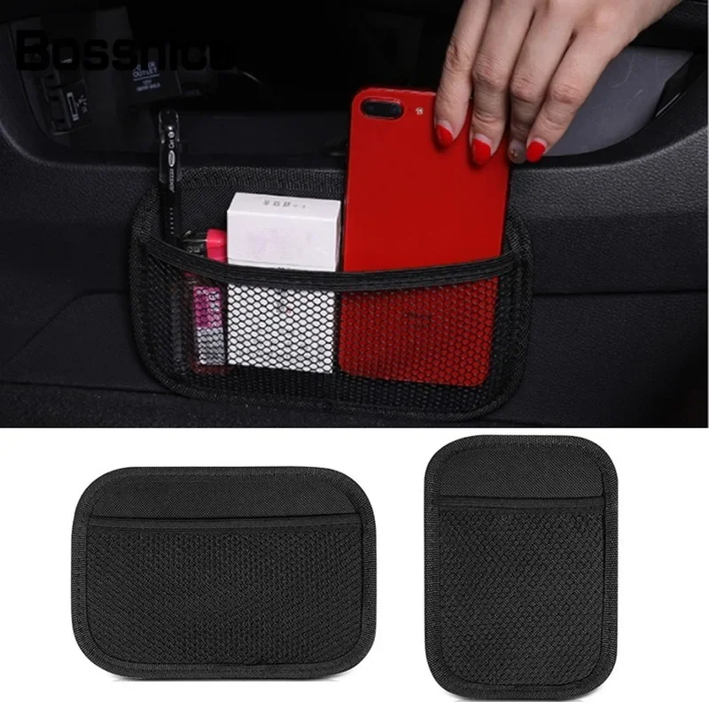 Bossnice 1Pcs Universal Car Storage Bag Net Pocket Car Seat Organizer Mesh Bag Truck SUV Auto Interior Accessories  Phone Holder