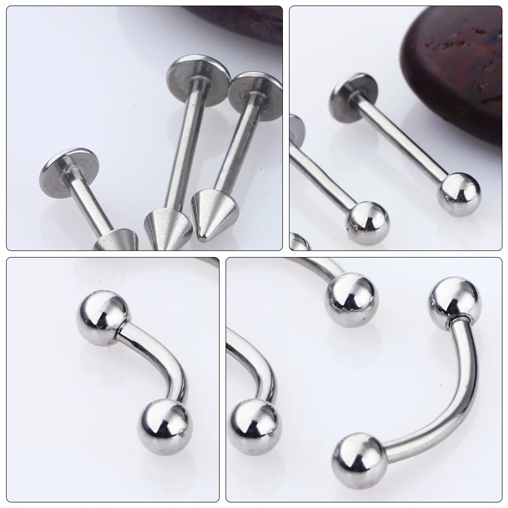 

120Pcs Stainless Steel Piercing Ornament Set Fashion Body Jewelry Gift for Friends Family Comfortable Navel Ring No